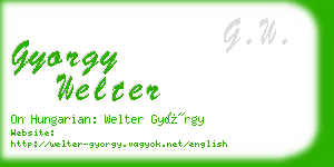 gyorgy welter business card